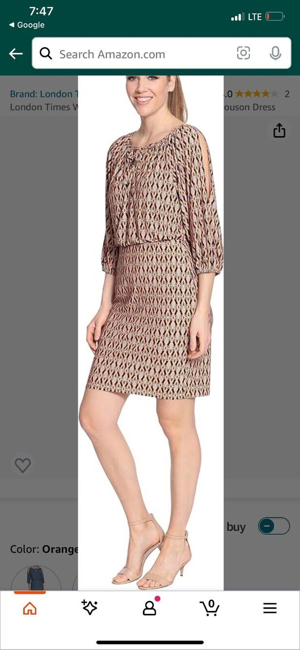 New London Times Dress 20w Tie Neck Cold Shoulder Blouson Dress (b27)